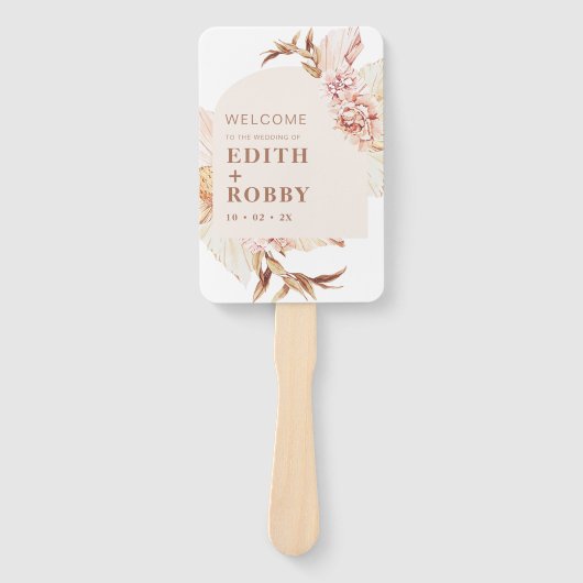 Modernes Boho Blush Arch Hochzeitssemble Set der F Fächer (Vorderseite)