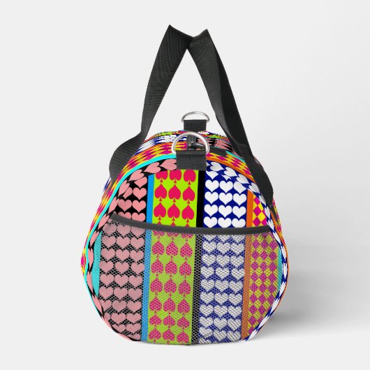 Modernes Boho Bohemisch Stripmuster Design Duffle Bag (Rechts)