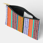 Modernes Boho Bohemisch Stripmuster Design Zubehörtasche (Offen)