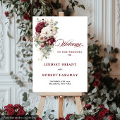 Modernes Boho Burgundy White Wedding Custom Poster
