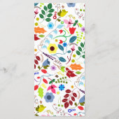 Modernes Boho Chic Blumenmenü Menükarte (Rückseite)