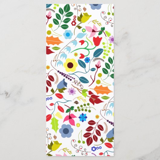 Modernes Boho Chic Blumenmenü Menükarte (Rückseite)