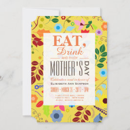 Modernes Boho Chic floral Mutter's Day Meal Einladung