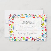 Modernes Boho Chic Floral Wedding RSVP (Vorderseite)