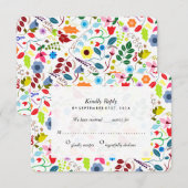 Modernes Boho Chic Floral Wedding RSVP Karte (Vorne/Hinten)