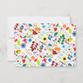 Modernes Boho Chic Floral Wedding RSVP Karte (Rückseite)