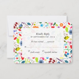 Modernes Boho Chic Floral Wedding RSVP Karte