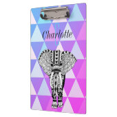 Modernes Boho Chic Geometric Tribal Elephant Klemmbrett (Links)