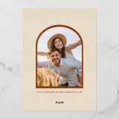 Modernes Boho Chic Retro Wedding Gold Folieneinladung (Rückseite)