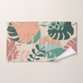 Modernes Boho Chic Tropical Monstero Badetuch Set (Handtuch)