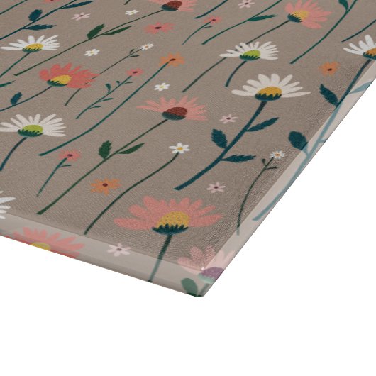 Modernes Boho Chic Wildblume Muster Cutting Board Schneidebrett (Ecke)