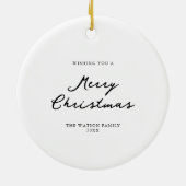 Modernes Boho Chic Wreath Blumenweihnachtsgebäck F Keramik Ornament (Hinten)