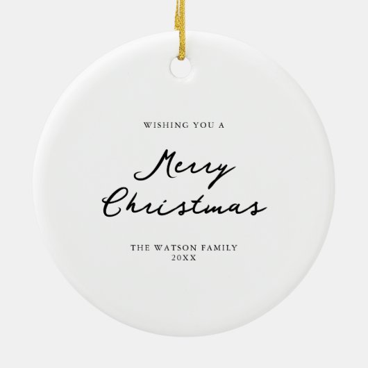 Modernes Boho Chic Wreath Blumenweihnachtsgebäck F Keramik Ornament (Hinten)