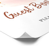 Modernes Boho Copper Rust Rainbow Guest Book Sign Poster (Ecke)