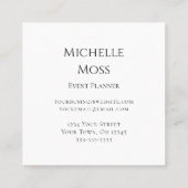 Modernes Boho Daisies Whimsical Pink Event Planner Quadratische Visitenkarte (Rückseite)