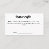 Modernes Boho Diaper Raffle Baby Duschgame Platzkarte (Vorderseite)