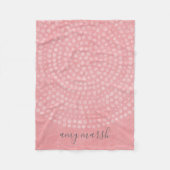 Modernes Boho Dot-Muster mit einem Bounce-Skriptna Fleecedecke (Vorderseite)