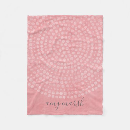 Modernes Boho Dot-Muster mit einem Bounce-Skriptna Fleecedecke (Vorderseite)