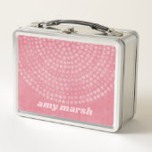 Modernes Boho Dot-Muster mit einem Bounce-Skriptna Metall Brotdose (Vorderseite)