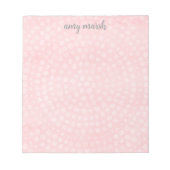 Modernes Boho Dot-Muster mit einem Bounce-Skriptna Notizblock (Vorderseite)