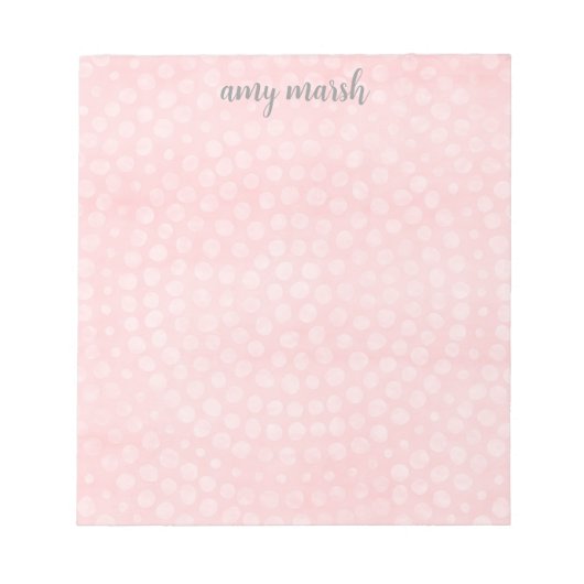 Modernes Boho Dot-Muster mit einem Bounce-Skriptna Notizblock (Vorderseite)