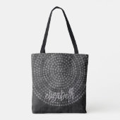 Modernes Boho Dot-Muster mit einem Bounce-Skriptna Tasche (Rückseite)