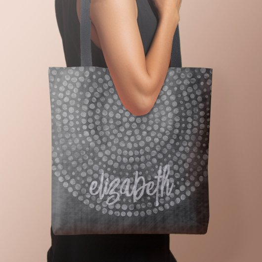 Modernes Boho Dot-Muster mit einem Bounce-Skriptna Tasche