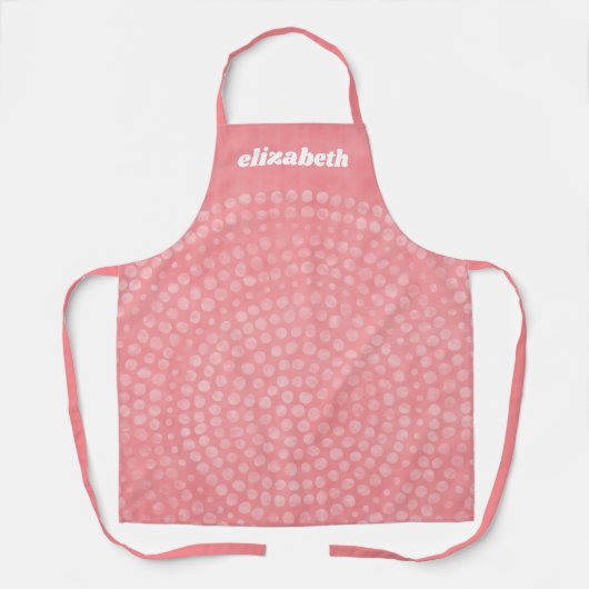 Modernes Boho Dot Pattern mit Skriptnamen Schürze (Vorderseite)