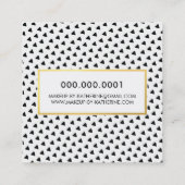 MODERNES BOHO-Dreieck-Muster, modernes schwarzes G Quadratische Visitenkarte (Rückseite)