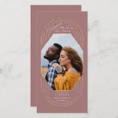 Modernes Boho Dusty Rose & Gold Save the Date Foto (Vorne/Hinten)