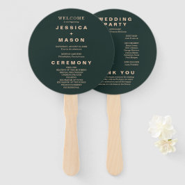 Modernes Boho Earth Tone Circle Wedding Program Ha Fächer