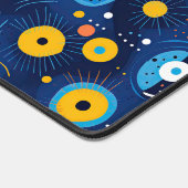 Modernes BOHO Evil Eye Pattern Blau Schreibtischunterlage (Ecke)