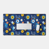 Modernes BOHO Evil Eye Pattern Blau Schreibtischunterlage (Tastatur & Maus)