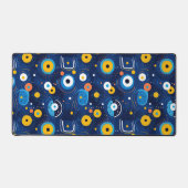 Modernes BOHO Evil Eye Pattern Blau Schreibtischunterlage (Vorderseite)