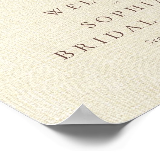 Modernes Boho Floral Brautparty Begrüßungszeichen Poster (Ecke)