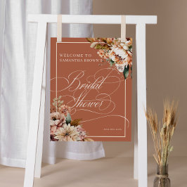 Modernes Boho Floral Brautparty Begrüßungszeichen Poster