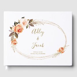 Modernes Boho Floral Burnt Orange Wedding Gästebuc Gästebuch