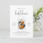 Modernes Boho Floral Parfüm Brunch Brautparty Einladung (Stehend Vorderseite)