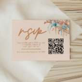 Modernes Boho Floral QR Code Wedding RSVP