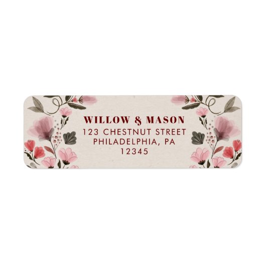 Modernes Boho Folk-Rücksendesiegel (Vorne)