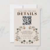Modernes Boho Folk Wedding RSVP Details QR Code (Vorderseite)