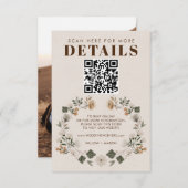 Modernes Boho Folk Wedding RSVP Details QR Code (Vorne/Hinten)