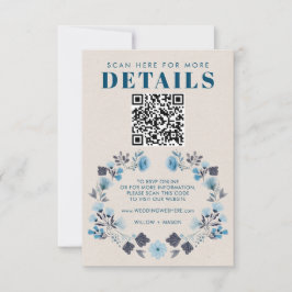 Modernes Boho Folk Wedding RSVP Details QR Code Karte