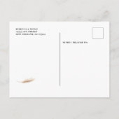 Modernes Boho-Foto-Hochzeit rettet das Datum Ankündigungspostkarte (Rückseite)