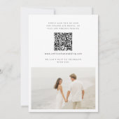 Modernes Boho Foto QR Code Hochzeit in Urlaubsort Einladung (Rückseite)