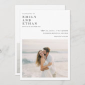 Modernes Boho Foto QR Code Hochzeit in Urlaubsort Einladung (Vorne/Hinten)