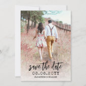 Modernes Boho-Foto-QR-Template Save the Date Einladung (Vorderseite)