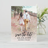 Modernes Boho-Foto-QR-Template Save the Date Einladung (Stehend Vorderseite)