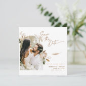 Modernes Boho-Foto Save the Date (Stehend Vorderseite)