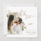 Modernes Boho-Foto Save the Date (Vorderseite)